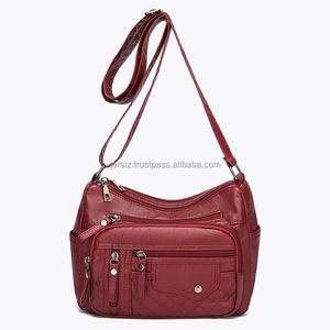 Sac à bandoulière multifonctionnel rétro en PU pour femmes, grande capacité, fermeture éclair, mode décontractée, sac à main pour le travail - Product Image 4