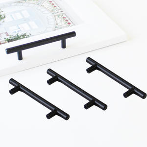 Poignée de meuble moderne en alliage de zinc, durable, noir mat, écologique, minimaliste, pour cuisine, salle à manger, salle de bain, tiroir - Product Image 1