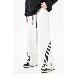 Men's Pants Straight Curved Striped Sweat Trousers Oversized <b>Baggy</b> Wide Leg <b>Jogger</b> Trackpants Flared Oversized Sets BY BS 2026 - Product Image 3