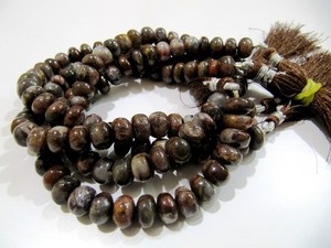 Cuentas de ágata de piedra lunar de Chocolate genuino/marrón gris Natural/suave Rondelle 8-12mm hebra 8 pulgadas de largo de alta calidad EMINENT - Product Image 2