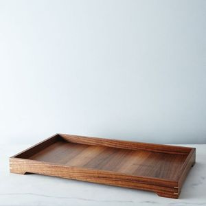 BANDEJAS Bandeja de servicio de madera de acacia redonda personalizable para cocina, hogar u hotel, vajilla de estilo clásico para fiesta o ser de comida - Product Image 1