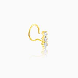 Véritable connexion laboratoire diamant nez broche 18K plaqué or bijoux de corps à la mode or Rose Piercing bijoux pour mariage ou cadeau - Product Image 4
