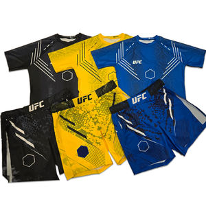2025 Custom Men's Stretch <b>Knitted</b> Wrestling Set Full Sublimation T-shirts+shorts 2 Pcs Set - Product Image 2
