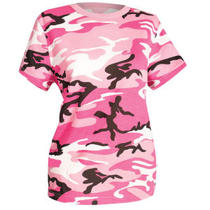 Women Cotton Polyester <b>Camouflage</b> Jungle Print <b>T</b> <b>Shirt</b> Casual Streetwear Short Sleeve Lightweight Fashion Tee OEM - Product Image 1