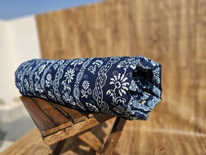 Tela de algodón azul índigo por yarda, bloque de mano indio impreso, Natural tinte vegetal, estampado Dabu, tela resistente al barro para coser - Product Image 6