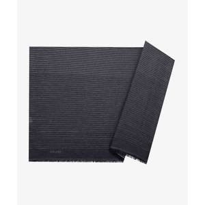 Bufanda Larga de Cachemira para Invierno, 80 x 200 cm, Negra con Rayas Brillantes Jacquard - Product Image 1