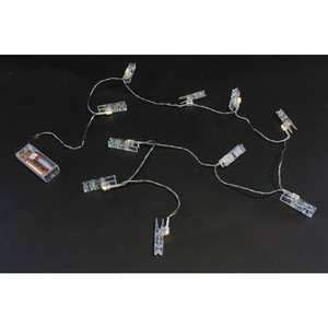 Guirlande LED décorative avec clips, 1m, blanc chaud, lampes LED en plastique pour Noël, alimentation USB - Product Image 6