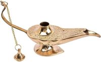 Güzel Antik Tarz Büyük Pirinç Metal Aladdin Cin Yağ Lambası Sihirli Lamba Orta Doğu Chirag Düğün Süsü ve Hediyesi