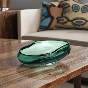 Bol décoratif en résine verte simple plat de centre de table minimaliste pour la maison cuisine salon décor et affichage modernes - Product Image 2