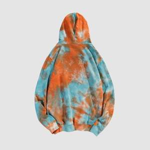 Sweat à capuche tie-dye de haute qualité pour femmes, taille unique, streetwear, sweat-shirt, logo personnalisé, doublure d'hiver, col à capuche, quotidien, long - Product Image 2
