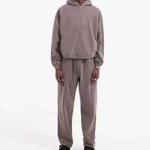 Vente en gros de survêtements lourds personnalisés pour hommes, jogging, pull à capuche délavé à l'acide, ensemble deux pièces OEM - Product Image 1