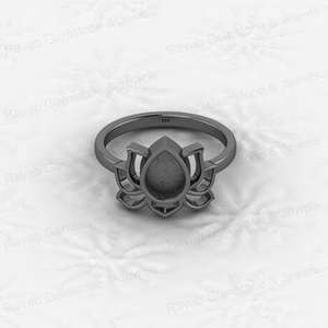 Excelente calidad 925 Plata 6x8mm Oval Semi montaje en blanco ajuste Lotus diseñador anillo para leche materna recuerdo joyería fina para mujer - Product Image 2