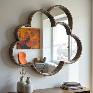 Elegante espejo de pared en forma de nube con marco dorado, pieza de decoración elegante para sala de estar, dormitorio, oficina, mejora la estética Interior - Product Image 6
