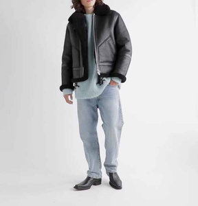 Vestes de moto en cuir bomber de qualité supérieure, sur mesure, mode d'hiver, col montant, coupe ajustée, unisexe, OEM, marque personnalisée - Product Image 4