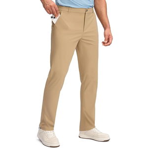 Pantalones de golf informales para hombre, ligeros, de lona de algodón 100%, transpirables, con cordón de cintura media, pantalones holgados, método de tejido no tejido - Product Image 2