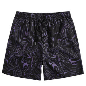 กางเกงขาสั้นชายแบบพรีเมียมปรับแต่งได้สำหรับฤดูร้อน แห้งเร็ว ระบายอากาศดี พิมพ์ลายแบบซับลิเมชั่น ความยาวระดับเข่า มีเชือกผูก - Product Image 1