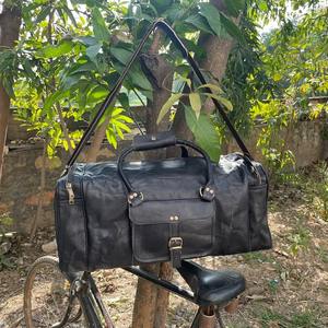 Handmade Large Genuine Leather Duffle Men's <b>Weekender</b> Overnight <b>Bag</b> Personalized Brown <b>Black</b> Tan Vintage Custom Candy - Product Image 2