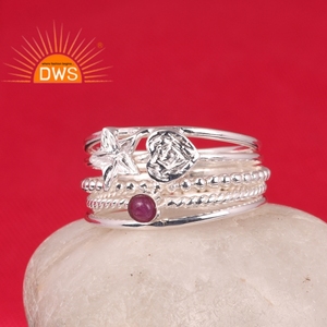 Anillo de banda de declaración de rubí Natural de plata de ley fina de la mejor calidad, joyería de diseño personalizado para mujer, regalo para ella - Product Image 2