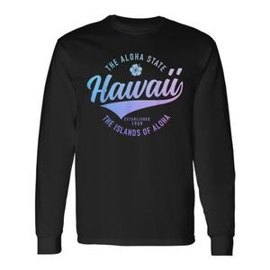 T-Shirt Vintage a Maniche Lunghe Souvenir dell'Alava'aina, Stato dell'Hawaii, T-Shirt Promozionale Vintage - Product Image 1