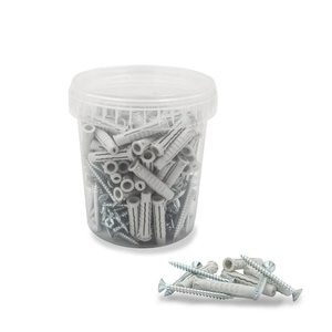 Viti e tappi da parete di fissaggio fai da te professionali 150 pezzi Nylon/acciaio 6x30mm 6x30mm - Product Image 1