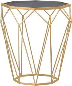 Mesa Auxiliar Extensible con Base de Metal y Tapa de Madera, Diseño Moderno para Salas de Estar, Dormitorios o Patios, Agrega Estilo - Product Image 4