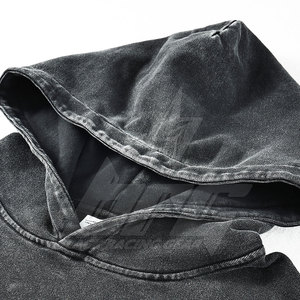 Vente chaude Premium Qualité Hiver Casual Hommes Hoodies Couleur Unie Acide Lavage Polaire Coupe-Vent Respirant Usage Extérieur - Product Image 3