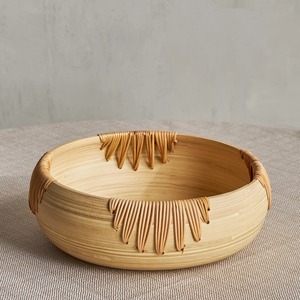 Bol décoratif en bambou et rotin Vaisselle naturelle Décor de présentation de repas attrayant Produits vietnamiens en gros écologiques - Product Image 1