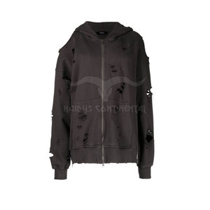 เสื้อฮู้ดฟลีซผู้ชายแบบใหม่ล่าสุด ดีไซน์ขาดๆ แต่งสีและโลโก้ได้ตามต้องการ ระบายอากาศได้ดี ผลิตจากวัสดุคุณภาพเยี่ยม บุซับในอย่างดี สีพื้น ย้อมสีเรียบๆ สำหรับฤดูหนาว - Product Image 1