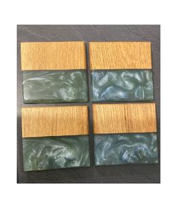Haute Qualité Nature Bois Résine Époxy Unique Coaster Tasse Boisson Ronde Carré En Bois Unique Coaster Résine Époxy Pierre Coasters - Product Image 1