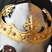 Casque de Robert the Bruce avec protection du cou Aventail Chainmail et armure de style moderne en laiton