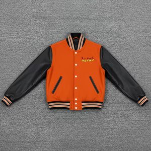 Veste universitaire d'hiver de haute qualité pour hommes et femmes, broderie en chenille, manches en cuir, doublure en polaire, écologique - Product Image 2