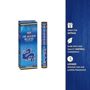 "HEM Dragons Blood Blue Incienso Sticks 120 Sticks Box Incienso aromático hecho a mano para meditación, relajación y fragancia para el hogar - Product Image 4