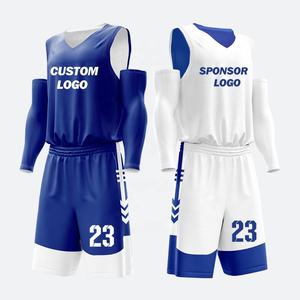 Maillot de basket-ball réversible personnalisé avec numéros et logo, en maille de polyester, en sergé, ensembles d'uniformes de basket-ball réversibles pour hommes 2025 - Product Image 1