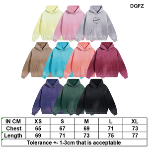 Sweats à capuche en polaire délavé à l'acide vintage pour l'hiver personnalisé 360Gsm logo de broderie sweat à capuche rose à épaules tombantes en coton épais pour hommes - Product Image 3