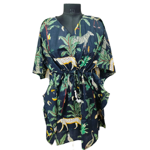 Caftán Corto con Estampado Jaipuri, Prenda de Una Pieza para Mujer - Product Image 1
