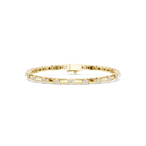 Pulsera de Lujo Unisex Chapada en Oro Amarillo con Diamantes Cultivados en Laboratorio, Corte Brillante Excelente, Venta al por Mayor 10K, Exportación a Granel - Product Image 6