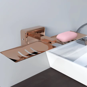 Porte-savon en laiton doré rose de luxe, porte-savon mural, design moderne et élégant, disponible à prix de gros - Product Image 1