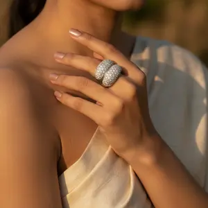 Anillo de Plata con Cristales y Circonitas Cúbicas para Mujer, Joyería de Diseño - Product Image 2