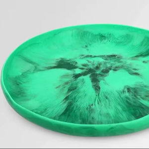 Plats et assiettes en résine de marbre polies forme ronde motif personnalisé moderne plateau de service alimentaire écologique lavable au lave-vaisselle - Product Image 1