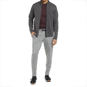 Fábrica de alta calidad personalizada sin capucha en el pecho bolsillo interior Slim Fit algodón francés Terry 400 GSM Zip Up Hoodies - Product Image 5