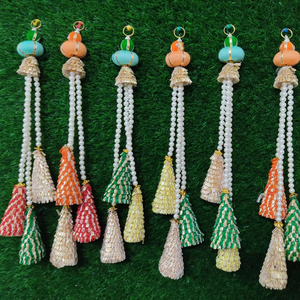 Tenture murale conique multicolore avec perle pour décorations Guirlandes pour mariage Haldi Mayun Event Diwali Eid Décoration Toile de fond - Product Image 1