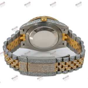 นาฬิกาควอทซ์หน้าปัดสีทองแบบตัวเลขโรมัน38มม. รุ่นลิมิเต็ดอิดิชั่นนาฬิกาหรูสีทองประดับเพชรโมอิสซาไนต์ - Product Image 5