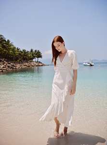 Tissu antique robes pour femmes décontracté court Maxi solide couleur personnalisée bohème décontracté été et printemps Maxi ensemble de vêtements solides - Product Image 4