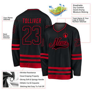 Jersey de Hockey sobre Hielo Premium para Hombre, Personalizado con Número y Logotipo del Equipo, Transpirable, Venta al Por Mayor de Fábrica OEM, MOQ Bajo - Product Image 2