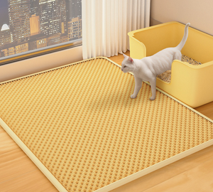 Tapis de récupération de litière pour chats et chiens en silicone double couche, imperméable, antidérapant, pliable, durable et souple - Accessoires de voyage pour voiture - Product Image 4