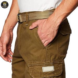 กางเกงคาร์โก้ผ้าแคนวาสคุณภาพสูงสำหรับผู้ชาย กันลม เอวกลาง ติดกระดุม กระเป๋าแบบกำหนดเอง รับผลิตแบบ OEM - Product Image 6