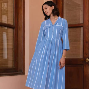 Robe de soirée indienne longue élégante en coton fait à la main, robe à imprimé floral, cadeau de mariée, robe de mode pour femme personnalisée, vêtements d'été - Product Image 1