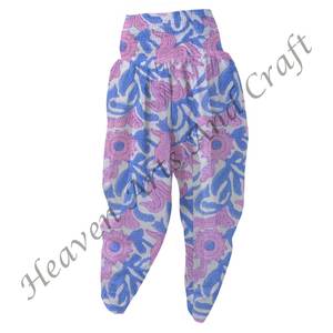 Main bloc coton imprimé multicolore femmes imprimé fleuri Patiala pantalon confort ajustement pour les femmes vêtements quotidiens concepteur belle ethnique - Product Image 3