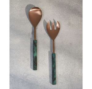 Ensemble de serveurs à salade en acier inoxydable de haute qualité avec manche incrusté de nacre, personnalisé pour les occasions de mariage, couverts de cuisine d'hôtel - Product Image 6