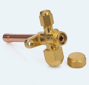Válvula de Servicio de 3 Vías para Aire Acondicionado Split BrassBlizz de 3/8\", 7/16\"-20 a 5/8\"-18 UNF 45 °   Tubería de Cobre SAE 800PSI BB38SV-S India - Product Image 6